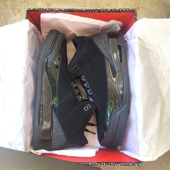 NWB AIR JORDAN 3 RETRO Black Cat Dark Charcoal size 14 - Picture 2 of 3